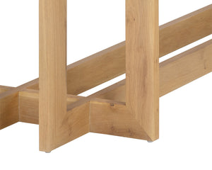 Sunpan Disera 96" Handcrafted Dining Table with Elegant Linear Base and Rich Wood Detail for Any Space Natural