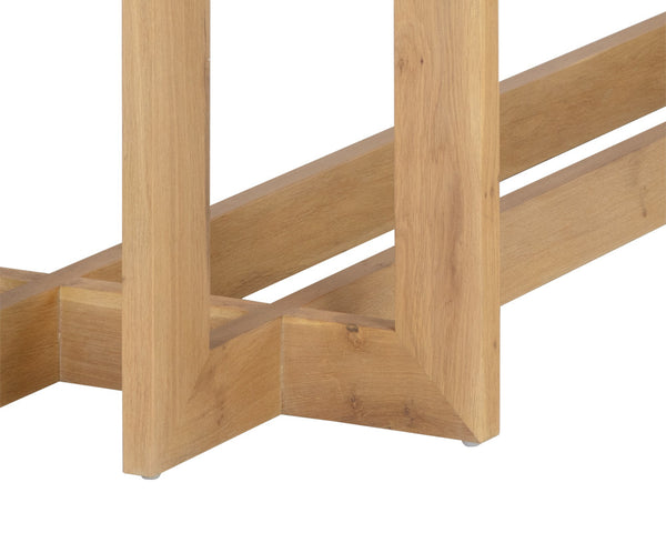 Sunpan Disera 96" Handcrafted Dining Table with Elegant Linear Base and Rich Wood Detail for Any Space Natural