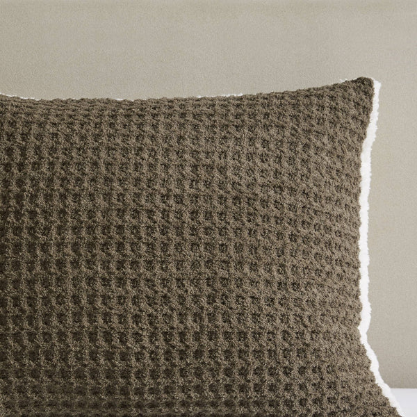 English Elm Waffle Soft Chenille Comforter Set Twin with Ivory Sherpa Reverse, Hypoallergenic Down-Alternative Fill Brown 21.26 L x 21.26 W x 17.72 H B035P294137