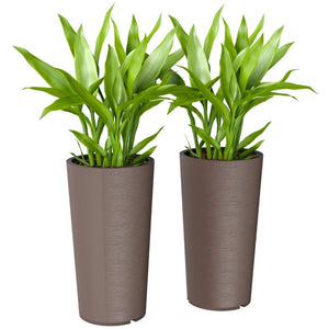 English Elm Tall Stackable Polypropylene Outdoor Planters Set of 2 Tapered Patio Flower Pots T3971P455020