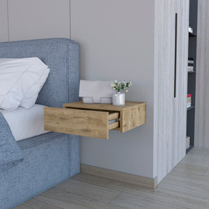 English Elm Vienna Floating Nightstand — Sleek Wall-Mount, Space-Saving Design with Large Top & Deep Drawer B128P176114