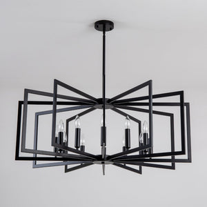 English Elm 12light Tiered Lantern Chandelier Matte Black Metal Industrial Farmhouse Foyer Fixture W5008P465323