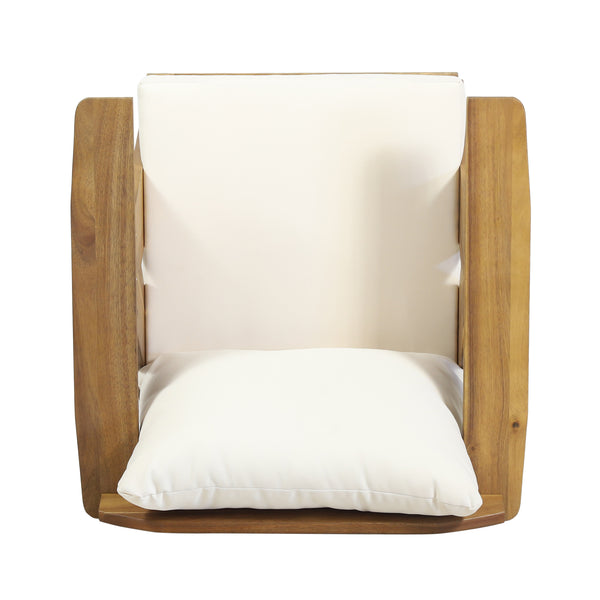 English Elm Christopher Knight Home® - Outdoor Acacia Wood Club Chairs Set of 2 with Water-Resistant Beige Cushions, Teak Finish, Durable Relaxation 30" 70856.00BGE