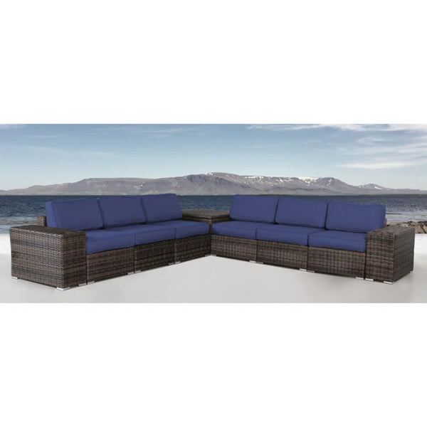 English Elm Fully Assembled Outdoor Rattan Wicker 6-Person Seating Group With Hidden Storage & Cushions B120S00160