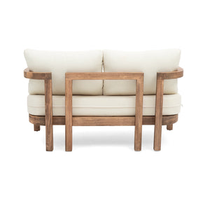 English Elm Christopher Knight Home® - 2-Person Acacia Wood Loveseat & Coffee Table Set with Beige Cushions, Weather-Resistant Patio Charm 73169.00BBGE