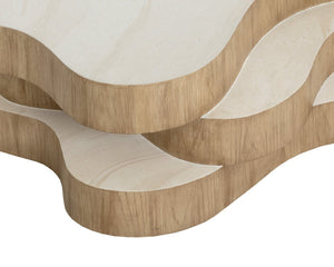 Sunpan GEDDES Modernist Coffee Table – Hand-Finished Concrete, Textured Faux Stone, Stylish Indoor & Outdoor Use 112222