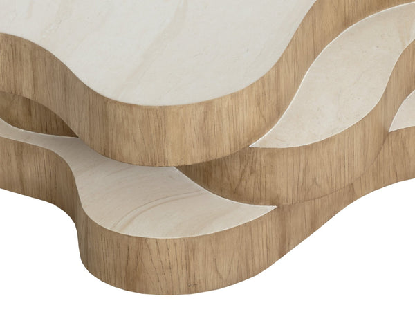 Sunpan GEDDES Modernist Coffee Table – Hand-Finished Concrete, Textured Faux Stone, Stylish Indoor & Outdoor Use 112222