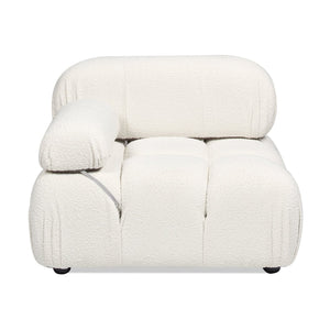 English Elm Jennifer Taylor Home - Marcel Luxurious 36" Bubble Modular Lounge Arm Chair with Bouclé Upholstery and Eucalyptus Frame White B2719P238257