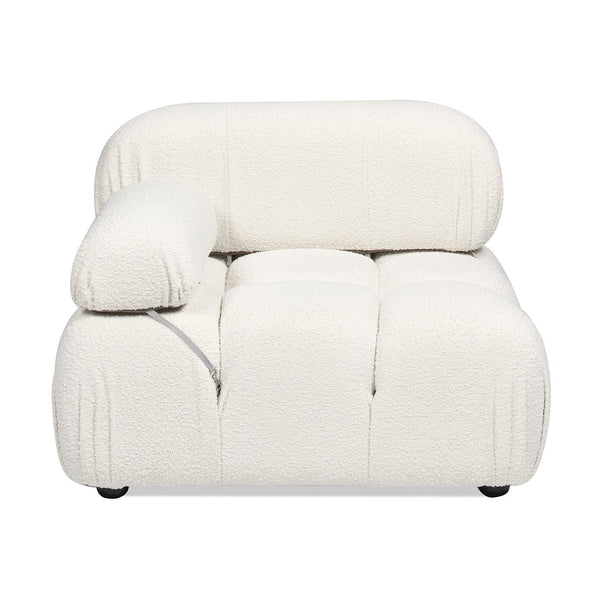 English Elm Jennifer Taylor Home - Marcel Luxurious 36" Bubble Modular Lounge Arm Chair with Bouclé Upholstery and Eucalyptus Frame White B2719P238257