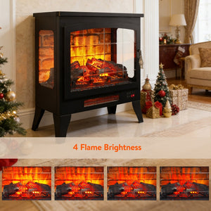 English Elm 21 Inch Three-sided Electric Fireplace Stove with 3d Flame and Remote Control W1769P346175