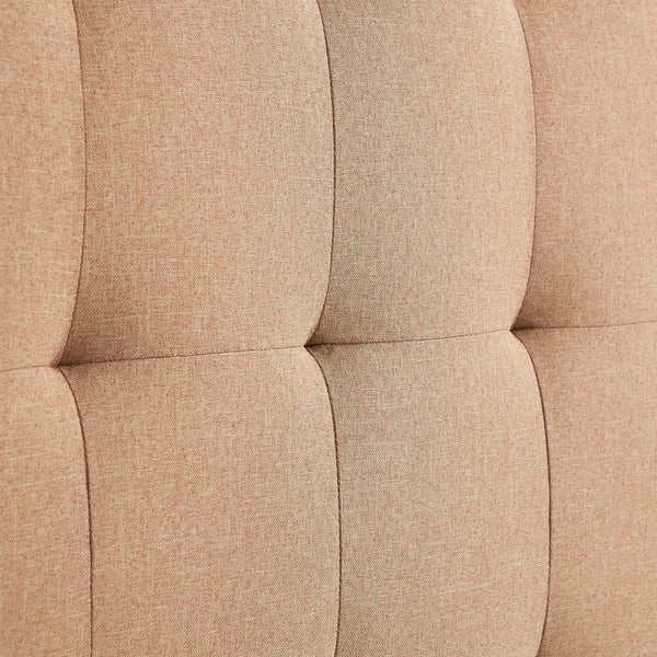 English Elm Lucid Rectangle Square Tufted Headboard - Adjustable Beige Upholstered Design For Twin/Twin Xl Beds B350P394823