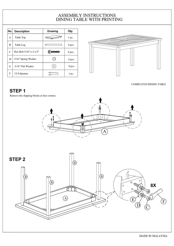 English Elm Contemporary Cherry 59" x 35" Rectangle Dining Table for 6, Solid Wood Frame, Melamine Top Finish B011P194284