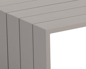 Sunpan Verin Coffee Table - Modern Outdoor Design with Durable Powder Coated Aluminum for Stylish Spaces Greige