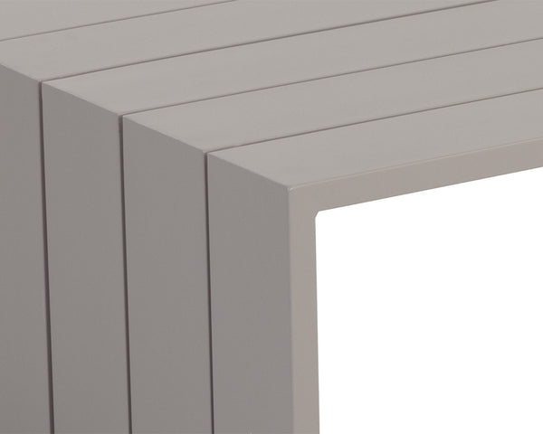 Sunpan Verin Coffee Table - Modern Outdoor Design with Durable Powder Coated Aluminum for Stylish Spaces Greige