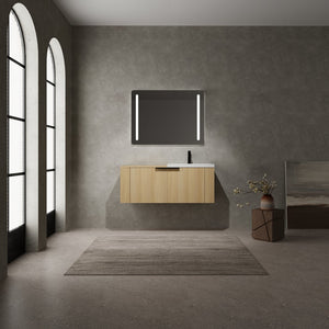 English Elm 48 Modern Bathroom Vanity Sink Combo with Soft-Close Doors, Engineered Wood, Spacious Storage, Easy Assembly Oak W1972S00013