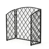 Christopher Knight Home® - Noble House - Amiyah 3 Panelled Iron Fireplace Screen