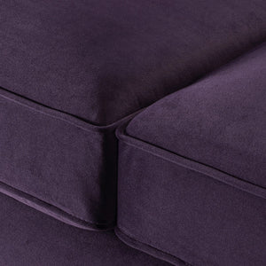 English Elm Jack 84" Modern Tuxedo Tufted Sofa, Purple Velvet