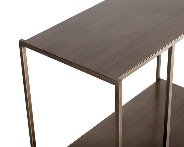 Sunpan Eiffel Low Bookcase - Stylish Iron Design with Anti-Tipping Kit for Modern Living and Office Spaces Medium - 34.75W x 12D x 31H