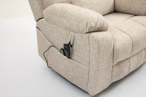 English Elm Old Oversized Electric Lift Chair With Dual Motors, Heating, Massage, And 180° Recline For Comfort W547S00053