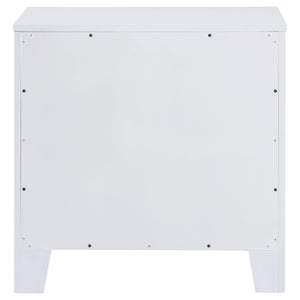 English Elm Helena Pearl White 2-Drawer Nightstand with Soft Curves, Spacious Storage, Modern Chic Bedroom Accent B062P299878