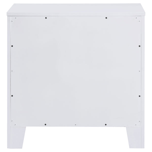 English Elm Helena Pearl White 2-Drawer Nightstand with Soft Curves, Spacious Storage, Modern Chic Bedroom Accent B062P299878