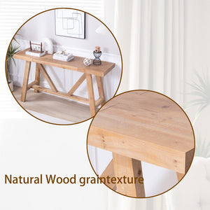 English Elm Farmhouse A-frame Console Table Engineered Wood Entryway Accent with Open Base W2729P414723