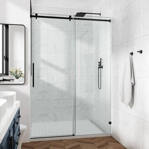 English Elm 66*76"fixed Sliding Shower Door 10mm Tempered Glass Frameless Stainless Steel Spa Bath T3177P320617