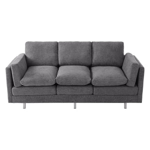 English Elm Modern Three Seat Chenille Sofa with Pocket Spring Cushions for Living Rooms Grey N763P351754E