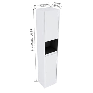 English Elm 12" Bathroom Side Cabinet - Wall-Mounted, Soft-Close Doors, Space-Saving Design For Modern Homes W999S00282