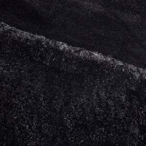 JLA Home Intelligent Design - Shaggy Faux Fur Duvet Cover Set with Plush Reverse, Hidden Zipper & Interior Ties for Cozy Luxury Black ID12-2040