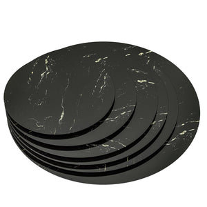 English Elm 32"inch Round Tempered Glass Tabletop Marble Print Indoor Outdoor Dining Patio Replace Black W241P361474