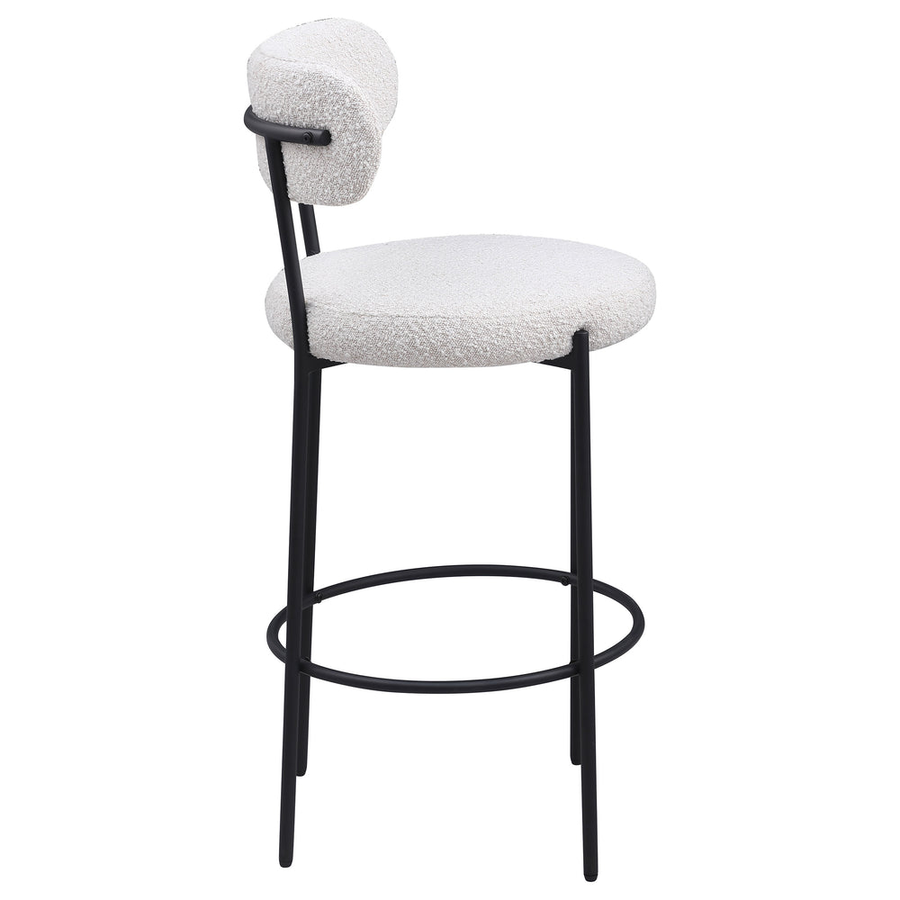 English Elm Concord Cream Boucle Upholstered Bar Chairs Set Of 2 - Stylish Comfort For Modern Interiors B062P299856