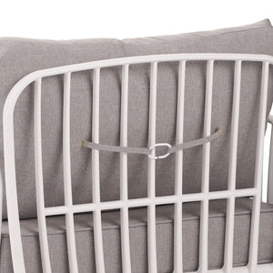 English Elm Christopher Knight Home® - 5 Modern Patio Conversation Set with Deep Seating, Waterproof Cushions, Glass Coffee Table, Durable White+gray N780P19945449W