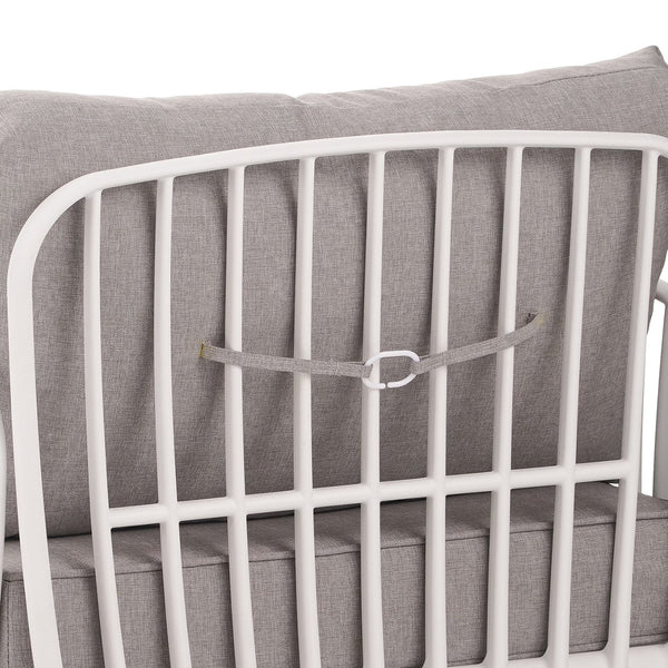 English Elm Christopher Knight Home® - 9 Modern 9-Piece Patio Conversation Set with Deep-Seating Waterproof Cushions and Glass Tabletop White+gray N780P1994544499W