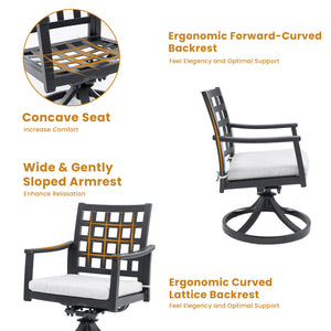 English Elm Modern Cast Aluminum 2Pc Outdoor Swivel Rockers With Sunbrella Cushions For Stylish Comfort & Durability W1886P272352