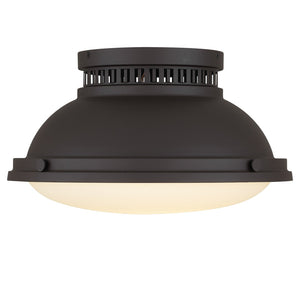 English Elm 2-light Dark Bronze Flush Mount Ceiling Fixture for Hallways Entryways and Bedrooms Antique Bronze B370P394558