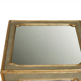 Art Deco Side Table with Mirror Top Gray with Medium Wood Finish P301516 Pulaski Furniture