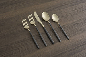 Lenox Cambridge Kiki Black/Champagne Satin 20-Piece Flatware Set NO COLOR METAL 516120GZDS