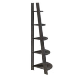 Homelegance By Top-Line Leticia Corner Ladder Bookcase Black Rubberwood