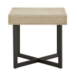 Homelegance By Top-Line Saskai Wood Finish End Table with One Drawer Ivory White MDF