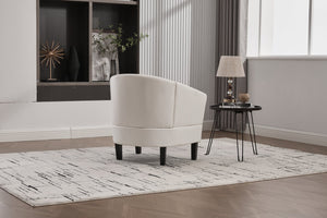 English Elm chair Quilted Diamond-Back Accent Chair with Nailhead Trim, Soft Tactile Upholstery & Solid Wood Legs White PU W3515P327000