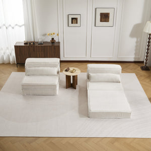 English Elm Compression Modular Floor Sofa Bed - Versatile Diy 2-Seater With Soft Fleece, No Assembly Required! W3723S00047
