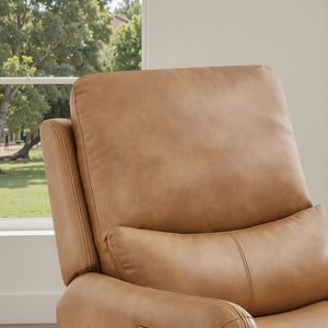 English Elm Jennifer Taylor Home - Dublin 30" Swivel Power Recliner Arm Chair in Saddle Faux Leather with 360° Base and Plush Foam Support Brown B2719P328580