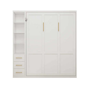 English Elm Diy Queen Murphy Bed with Integrated Workspace Desk for Studio and Home Office W5290S00002