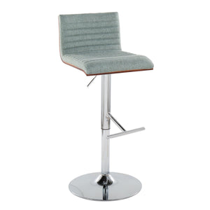 English Elm Contemporary Swivel Barstools with Tufted Seat Chrome Base Wood Back Set of 2 B202S00980