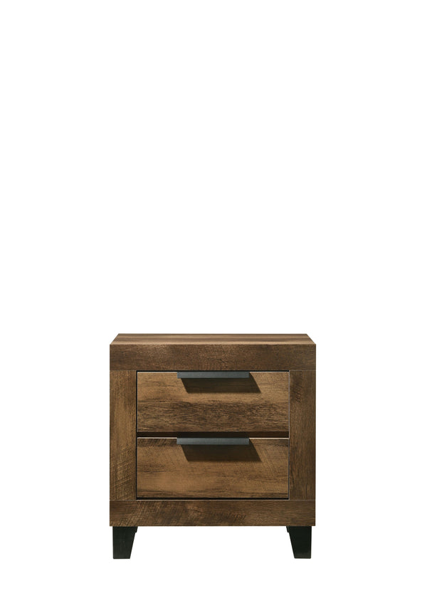 English Elm Morales Rustic Oak Nightstand with 2 Dovetail Drawers, Smooth Metal Glides & Safety Stop, Durable Finish B2726P261907