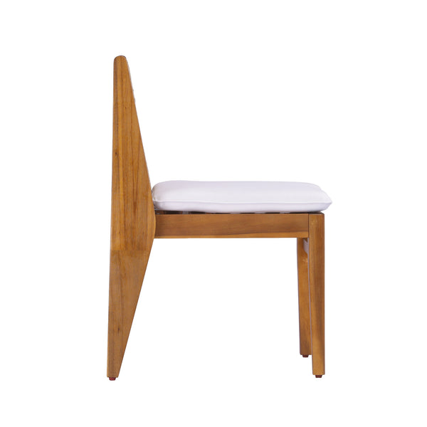 English Elm Acacia Hardwood Outdoor Dining Chairs with Wicker Detail and Cushions Set of 2 N772P384695T