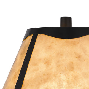 English Elm 30 Inch Art Deco Table Lamp with Mica Shade Rubberwood Base and Three Way Switch B056P215244
