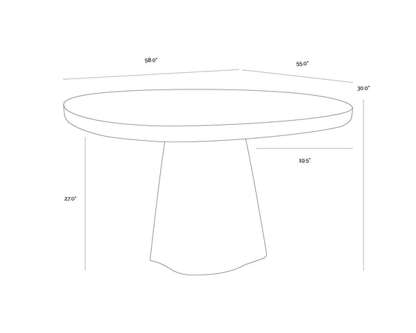Sunpan Celica Dining Table - Contemporary Asymmetrical Design In Matte Finish For Indoor & Outdoor Elegance Black Concrete 111948