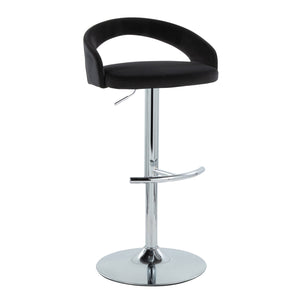 English Elm Adjustable Velvet Swivel Barstools with Chrome Base for Kitchen or Bar Set of 3 B202S02053